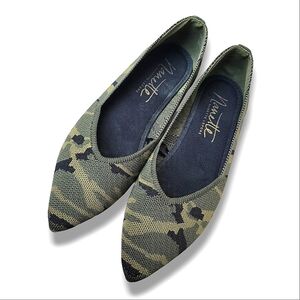 Nanette Lepore Comfort Ballet Flat Shoes Camo Green Size‎ 8.5